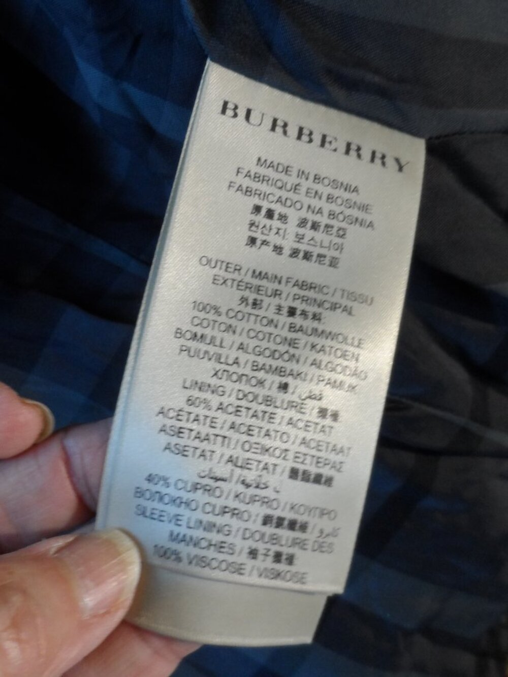 New Burberry London Dark Gray Leather Trim Trench Coat Size IT 38-US 2 - Picture 16 of 16